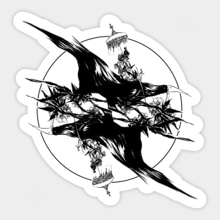 Lady and the crow Sticker